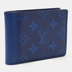 Louis Vuitton Cobalt Monogram Canvas and Taiga Leather Multiple Wallet