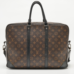 Pre Owned Louis Vuitton Monogram Macassar Canvas Porte-Documents Voyage Bag