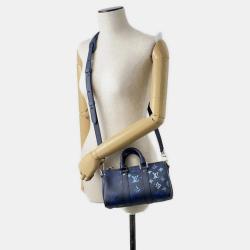 Louis Vuitton Navy Blue Taurillon Leather XS Ink Watercolor Keepall Duffel Bag