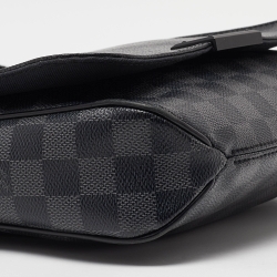 Pre Owned Louis Vuitton Damier Ebene Graphite Canvas District PM Bag