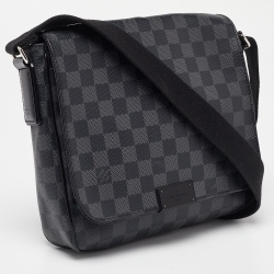 Pre Owned Louis Vuitton Damier Ebene Graphite Canvas District PM Bag