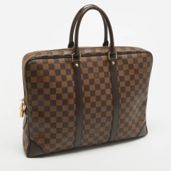 Pre Owned Louis Vuitton Damier Ebene Canvas Porte Documents Voyage