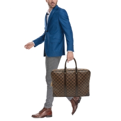 Pre Owned Louis Vuitton Damier Ebene Canvas Porte Documents Voyage