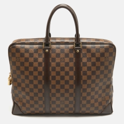 Pre Owned Louis Vuitton Damier Ebene Canvas Porte Documents Voyage