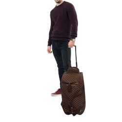 Pre Owned Louis Vuitton Damier Ebene Canvas Neo Eole 65 Rolling Duffle Bag