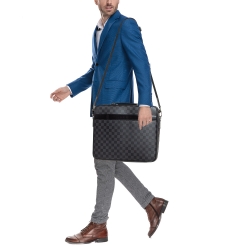 Pre Owned Louis Vuitton Damier Graphite Canvas Steeve Briefcase Bag