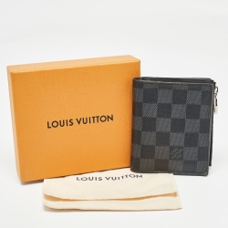 Pre Owned Louis Vuitton Damier Graphite Canvas Bifold Zip Wallet