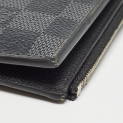 Pre Owned Louis Vuitton Damier Graphite Canvas Bifold Zip Wallet