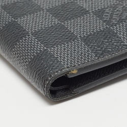 Pre Owned Louis Vuitton Damier Graphite Canvas Bifold Zip Wallet