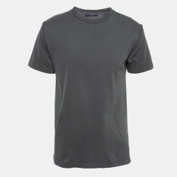 Louis Vuitton Grey Cotton Crew Neck T-Shirt S