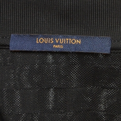 Pre Owned Louis Vuitton Black Patterned Cotton Knit Polo T-Shirt L