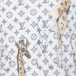 Louis Vuitton White Safari Monogram Print Cotton Crew Neck T-Shirt L