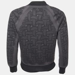 Louis Vuitton Grey Printed Jersey Zip Up Bomber Jacket M