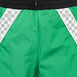 Pre Owned Louis Vuitton Green Virgil Abloh Technical Nylon Damier Trackpants M