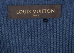 مملوكة مسبقًا سويتر لوي فيتون فازي شعر أنغورا مخطط أزرق L