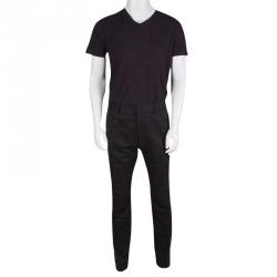 مملوكة مسبقًا بنطلون لوي فيتون قصة مغايرة قطن كحلي 3XL