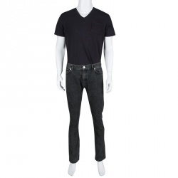 Louis Vuitton Black Faded Effect Denim Slim Fit Jeans XL