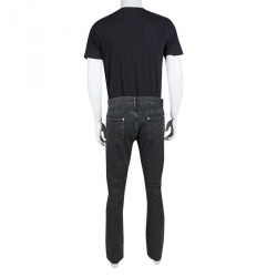 Louis Vuitton Black Faded Effect Denim Slim Fit Jeans XL