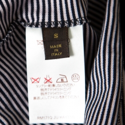 Louis Vuitton Navy Blue and Pink Striped Cotton Knit Polo T-Shirt S