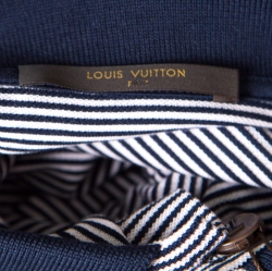 Louis Vuitton Navy Blue and Pink Striped Cotton Knit Polo T-Shirt S