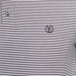 Louis Vuitton Navy Blue and Pink Striped Cotton Knit Polo T-Shirt S