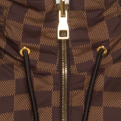 Pre Owned Louis Vuitton Brown Damier Reversible and Convertible Hooded Bomber Jacket XL