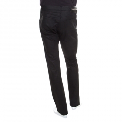 Louis Vuitton Black Stretch Denim Straight Fit Jeans M