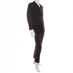 Louis Vuitton Black Wool Tailored Suit S 