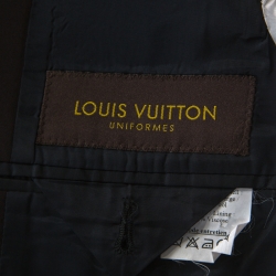 Louis Vuitton Black Wool Tailored Suit S 