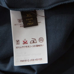 Pre Owned Louis Vuitton Teal Blue Cotton T Shirt XL 