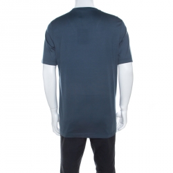 Pre Owned Louis Vuitton Teal Blue Cotton T Shirt XL 