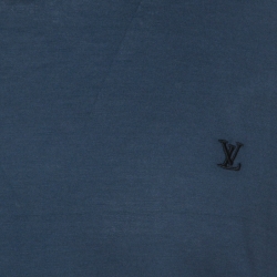 Pre Owned Louis Vuitton Teal Blue Cotton T Shirt XL 
