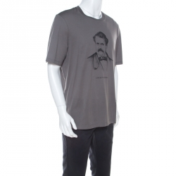 Louis Vuitton Grey Printed Cotton T Shirt XXL 
