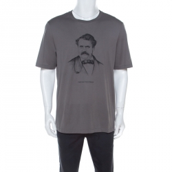 Louis Vuitton Grey Printed Cotton T Shirt XXL 