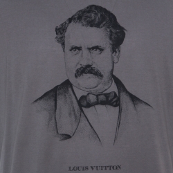 Louis Vuitton Grey Printed Cotton T Shirt XXL 