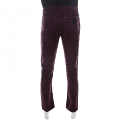 Louis Vuitton Burgundy Corduroy Slim Fit Pants L