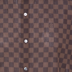 مملوكة مسبقًا Louis Vuitton Brown Cotton Damier Ebene Button Front Shirt M