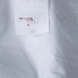 Louis Vuitton White Monogram Fil Coupé Cotton Short Sleeve Shirt S