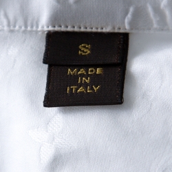 Louis Vuitton White Monogram Fil Coupé Cotton Short Sleeve Shirt S