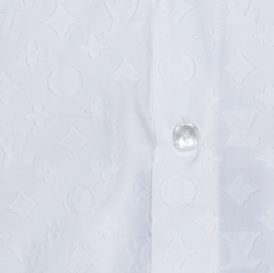 Louis Vuitton White Monogram Fil Coupé Cotton Short Sleeve Shirt S