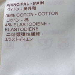 Louis Vuitton Off White Cotton Logo Print Round Neck T-shirt M