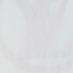 Louis Vuitton Off White Cotton Logo Print Round Neck T-shirt M