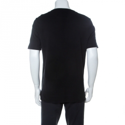 Louis Vuitton Black Cotton Damier Ebene Pocket Patch T Shirt XL