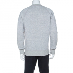 Pre Owned Louis Vuitton Grey Cotton Jersey Upside Down Logo Sweatshirt M
