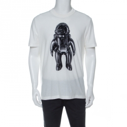 Louis Vuitton Off White Cotton Jacquard Velour Spaceman Motif T-Shirt M Louis Vuitton | TLC