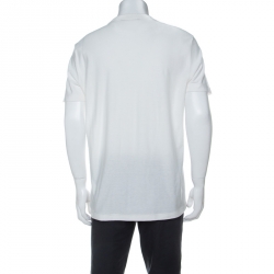 Louis Vuitton Off White Cotton Jacquard Velour Spaceman Motif T-Shirt M