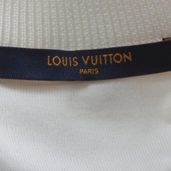 Louis Vuitton Off White Cotton Jacquard Velour Spaceman Motif T-Shirt M