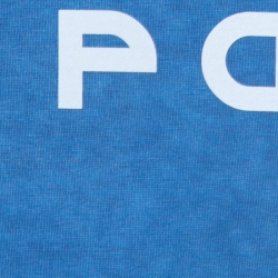 Pre Owned تي شيرت لوي فيتون مطبوع شعار الماركة معكوس واسع قطن أزرق XS