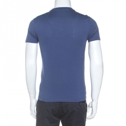 Louis Vuitton Blue Cotton Patch Detail T-Shirt XS