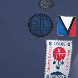 Louis Vuitton Blue Cotton Patch Detail T-Shirt XS